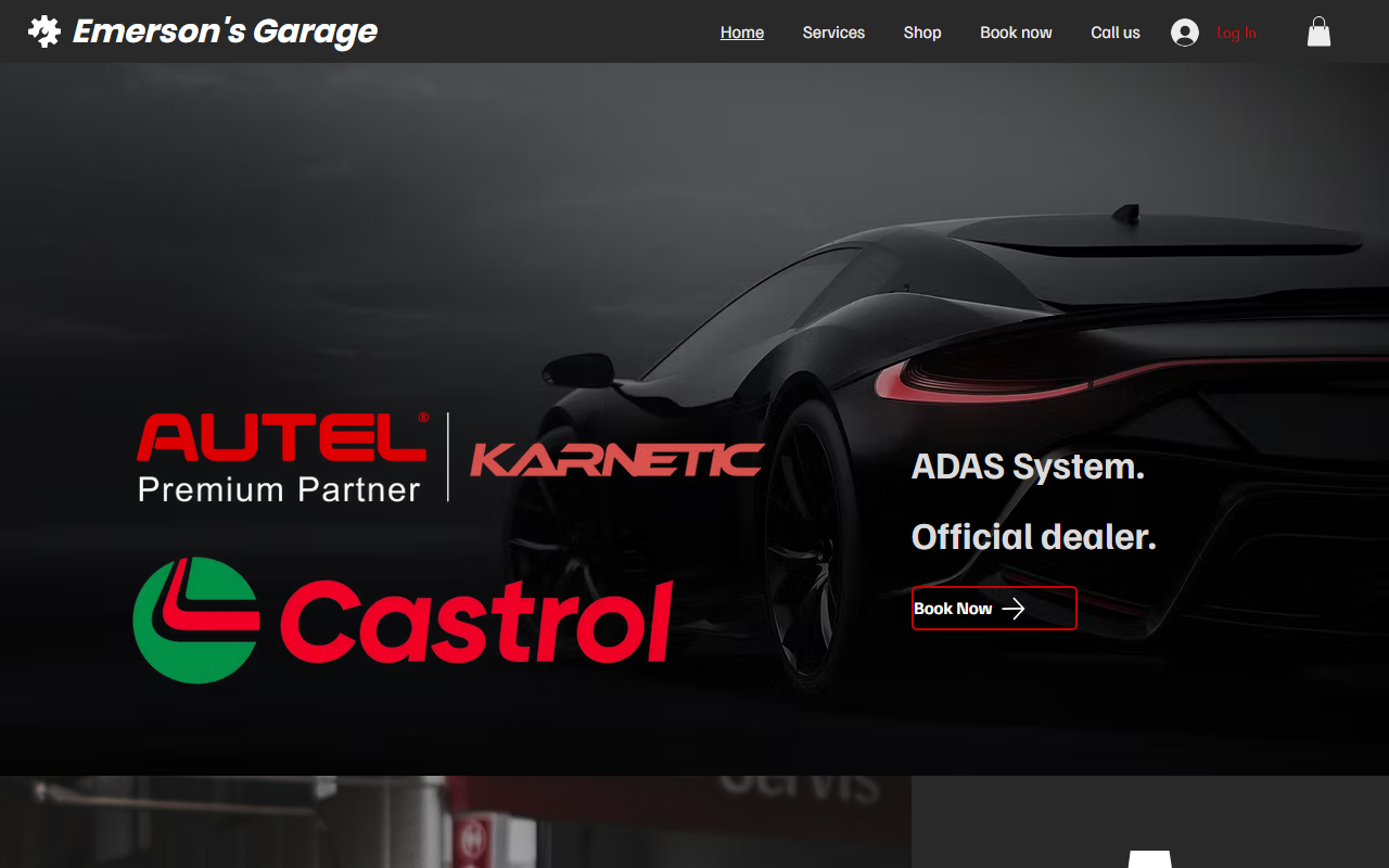 Emerson's Garage website