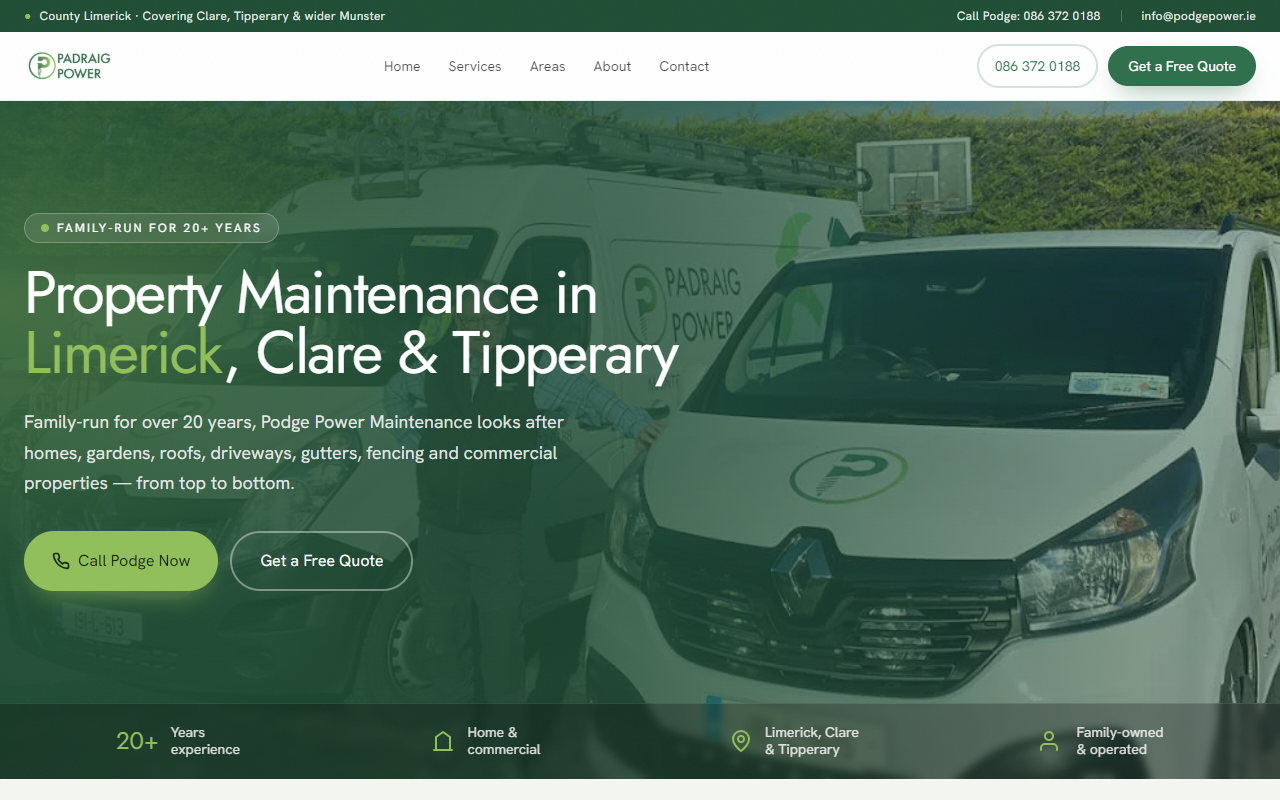 Podge Power Maintenance website